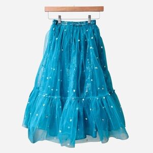 Girls Indian Maxi Skirt | Teal Lehenga